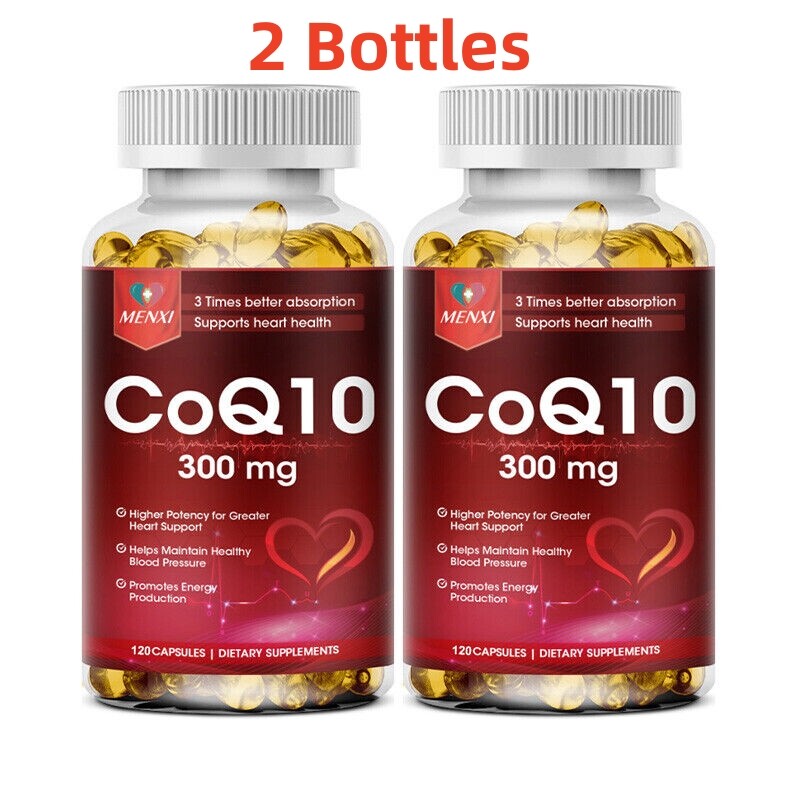 2 Packs CoQ-10 300mg-120 Softgels Coq10 Co Q10 Coenzyme Heart Support NON GMO