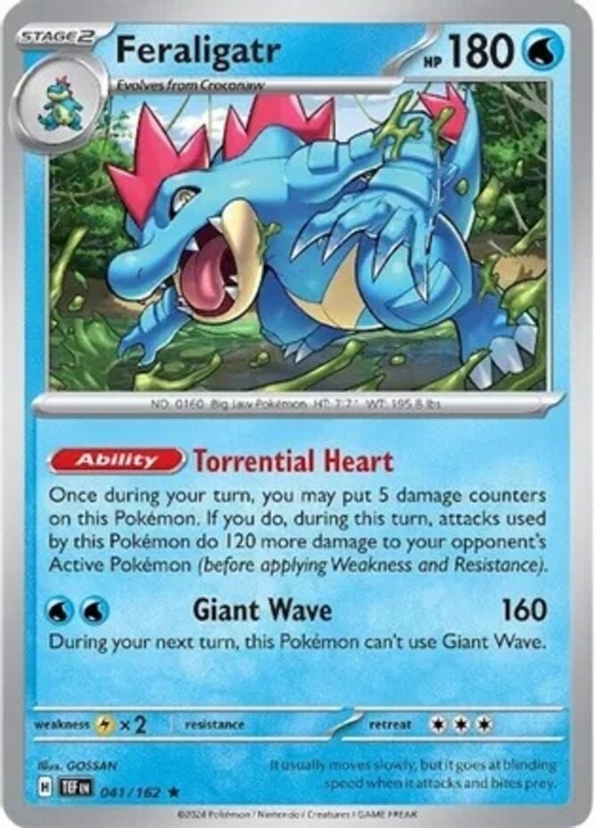 Feraligatr - 041/162 - Holo Rare (Near Mint) Temporal Forces - Water Pokémon