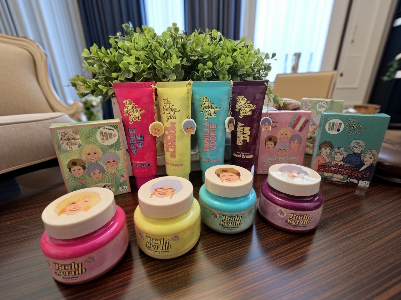 Rare The Golden Girls Set of 4 Hand Creams, 4 Body Scrubs, 3 boxes Band-aids