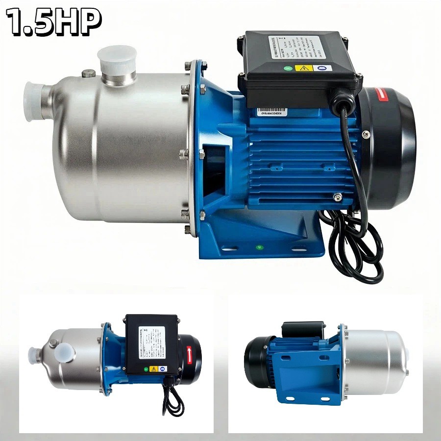 Bomba Pozo Poco Profundo 1.5HP para Manguera Jardín,Aspersores y Riego de Césped