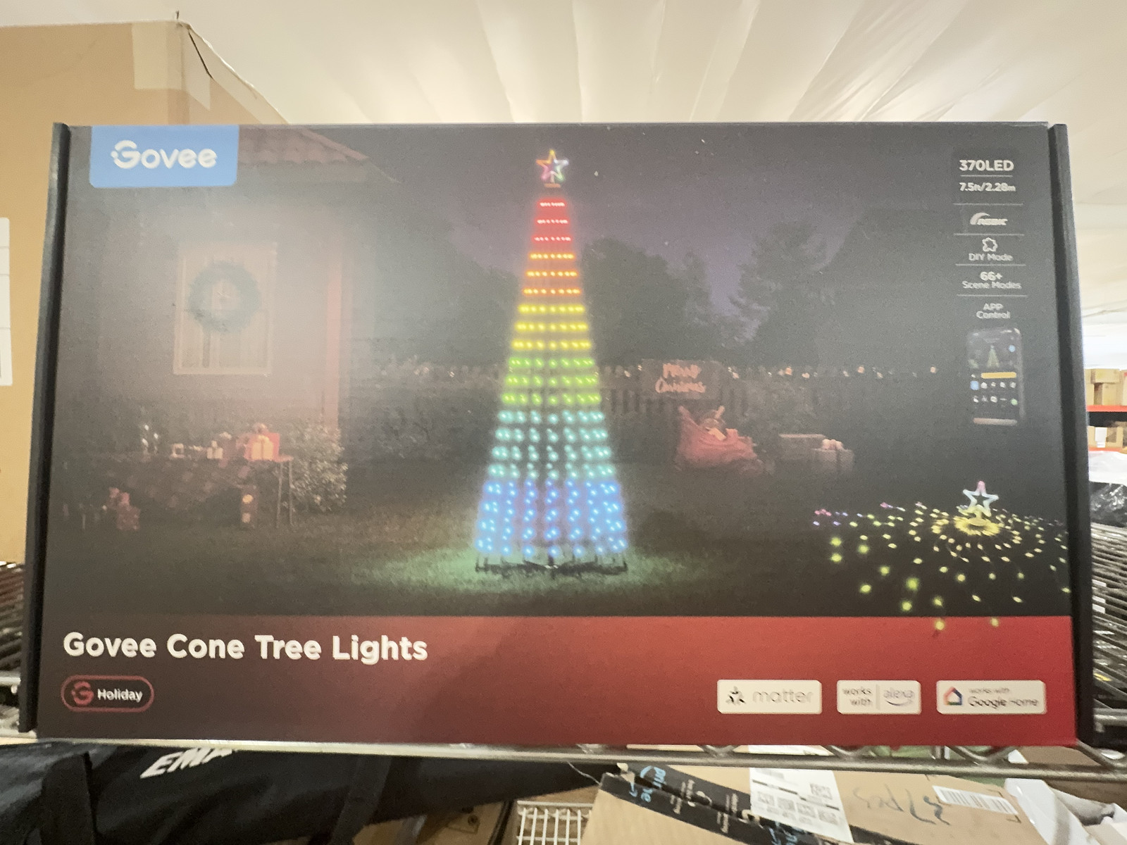 Govee Christmas Cone Tree Lights, 7.5Ft 370 Leds RGBIC Christmas Tree Light Govee Christmas Cone Tree Lights, 7.5Ft 370 Leds RGBIC Christmas Tree Light