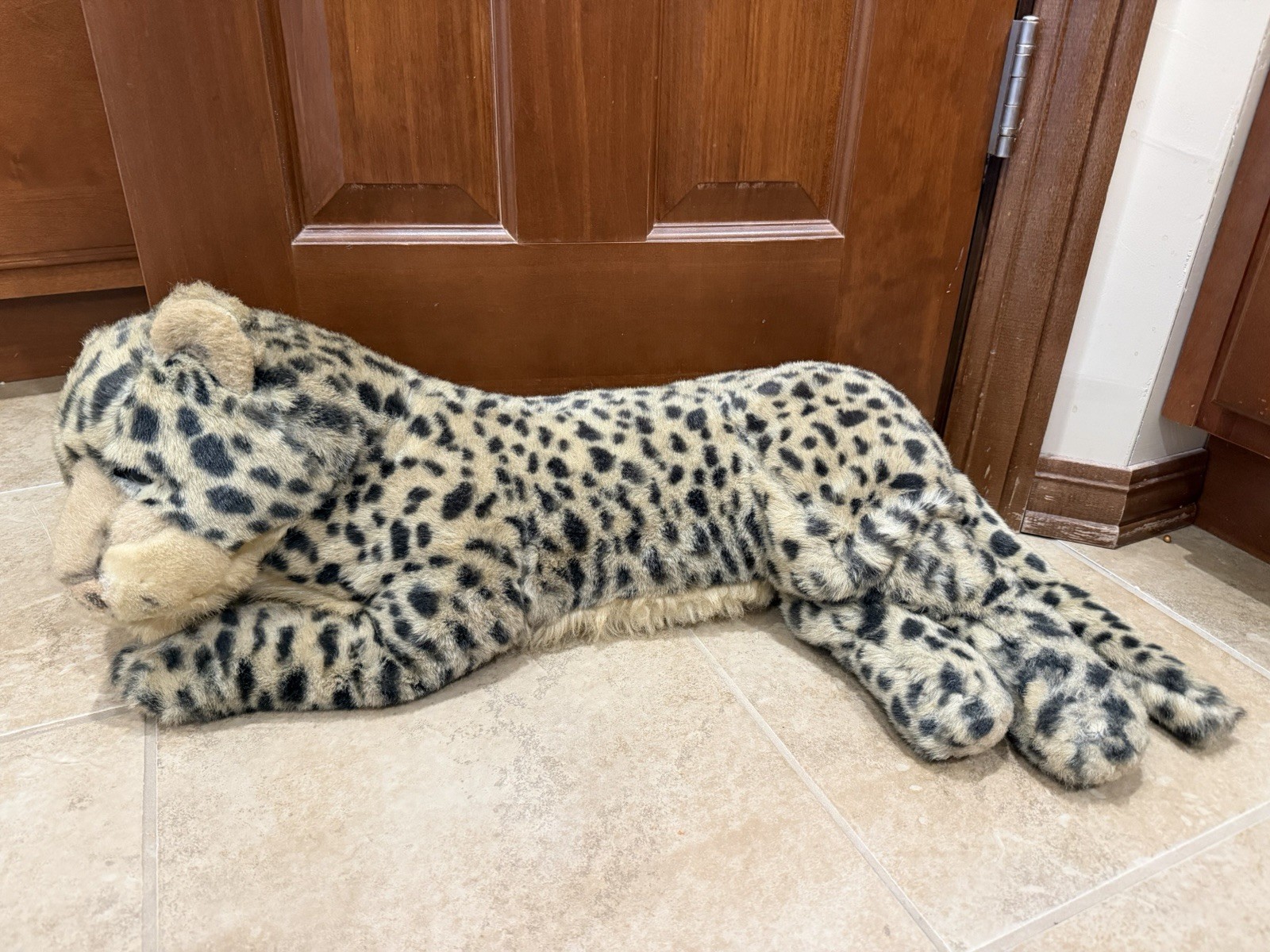 Rare Large Chrisha Playful Plush Leopard Plush Realistic Stuffed Animal Toy 1988