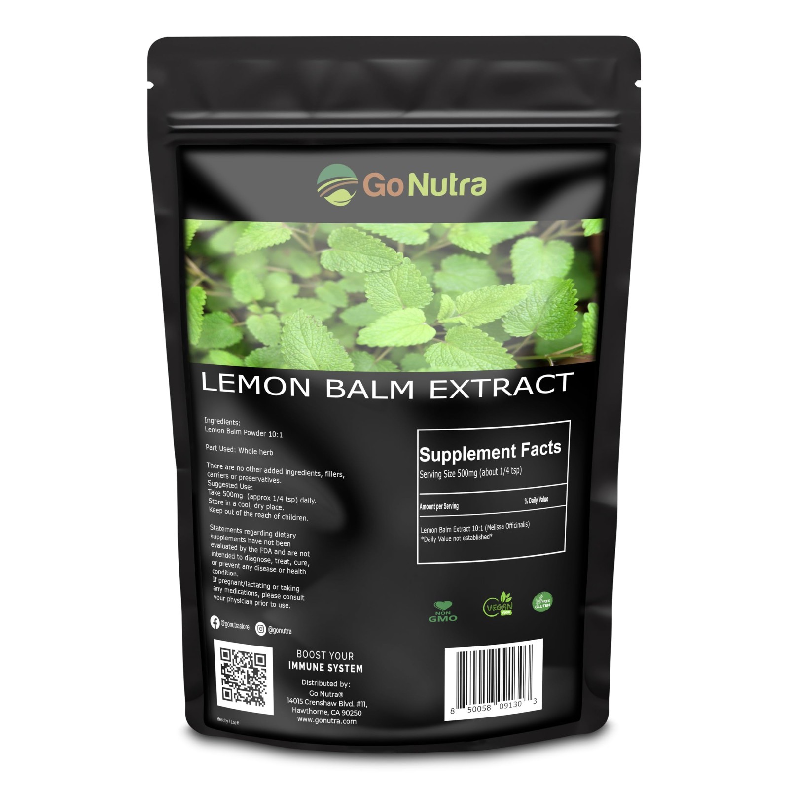 Lemon Balm Extract Powder 10:1 Strength Potent - Melissa Herbal Supplement 8 oz