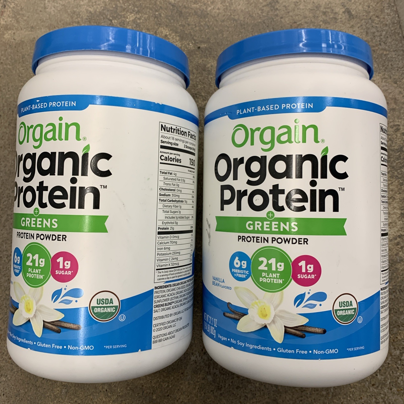 2x Orgain Organic Vegan Protein Powder + Greens, Vanilla Bean - 3.88 Lb (9/26) 2x Orgain Organic Vegan Protein Powder + Greens, Vanilla Bean - 3.88 Lb (9/26)
