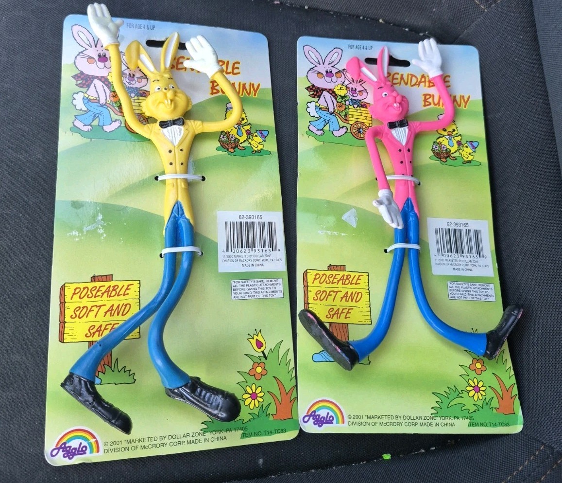 Bendable Bunny Vintage Plastic Posable 9\