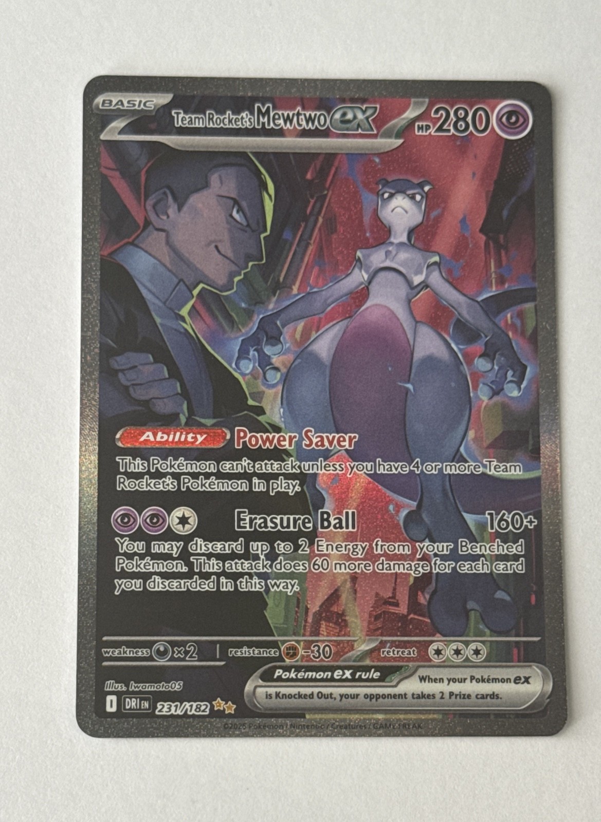 Team Rocket\'s Mewtwo ex 231/182 Sv10: Destined Rivals Holo NM Pack Fresh Team Rocket\'s Mewtwo ex 231/182 Sv10: Destined Rivals Holo NM Pack Fresh