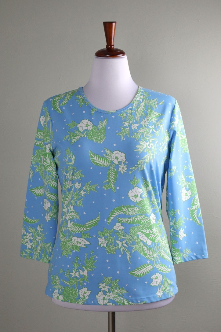 J. MCLAUGHLIN NWT $165 Smooth Stretch Floral Print Signature Tee Top Size Large