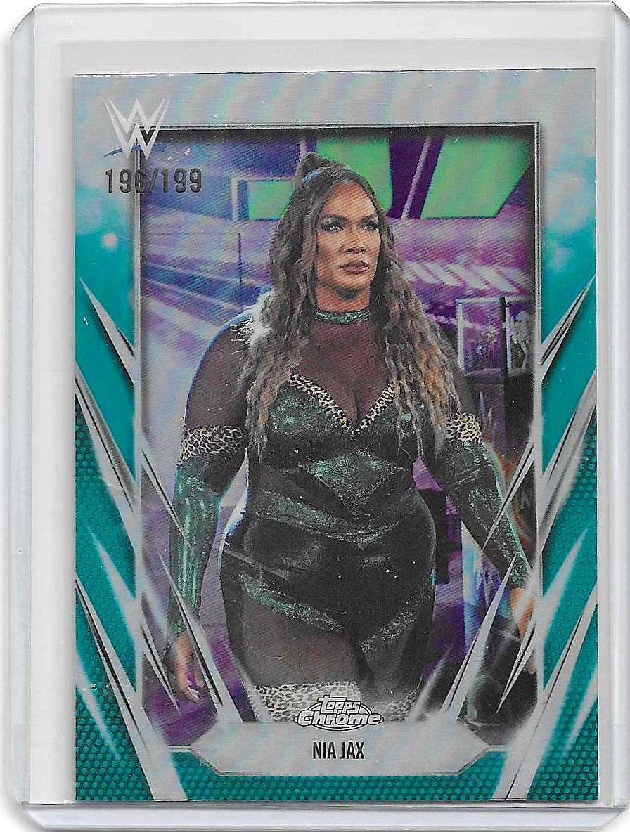 2026 Topps Chrome WWE Nia Jax Aqua Refractor /199 #37