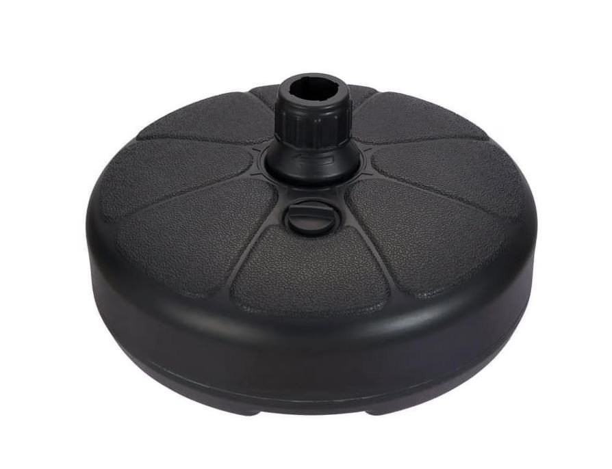 Mainstays 26lb Outdoor Fillable Round Resin Opp Umbrella Base Black