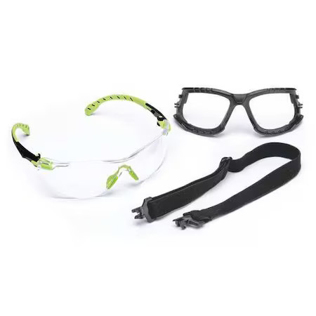 3M S1201sgaf-Kt Solus Safety Glasses Kit, Strap, Removable Foam Gasket,