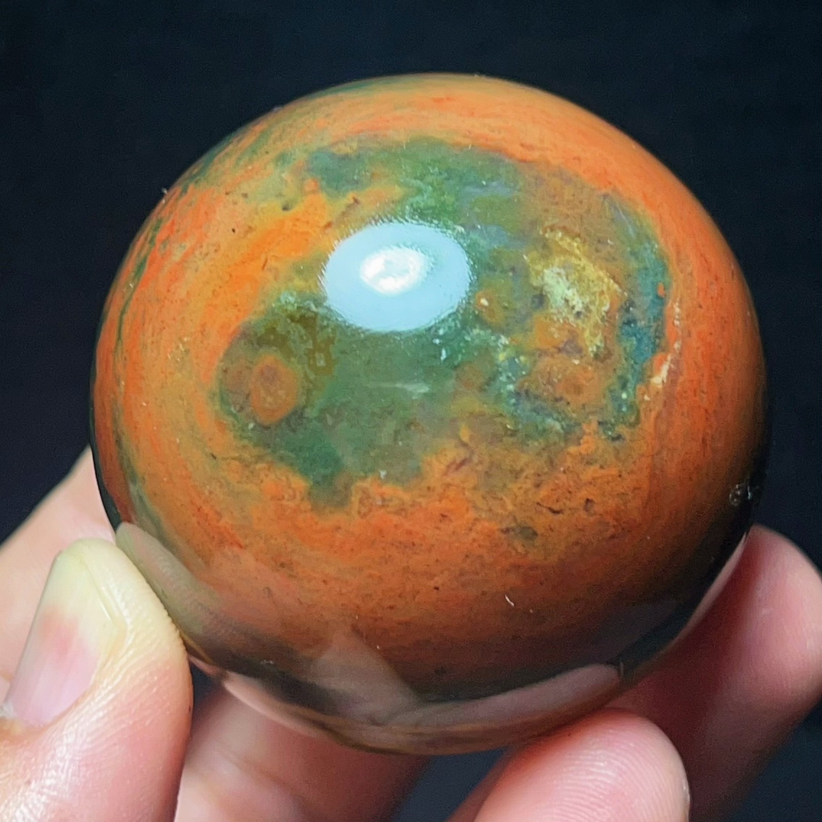 Rare 220G Natural Beautiful Ocean Jasper Sphere Healing Agate Madagascar L8700
