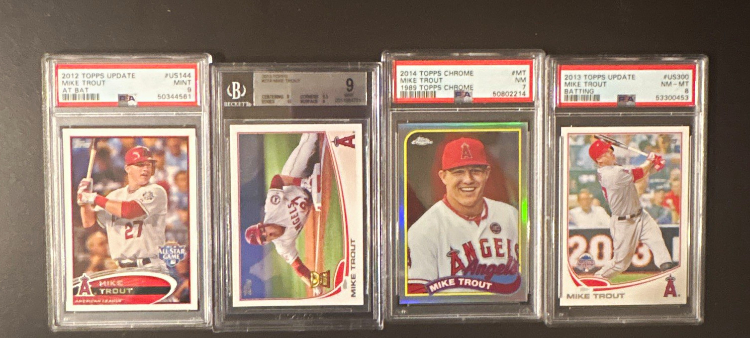 Mike Trout Topps Graded 4-Card Lot: 2012-2014 Update US144 US300 Chrome Mike Trout Topps Graded 4-Card Lot: 2012-2014 Update US144 US300 Chrome