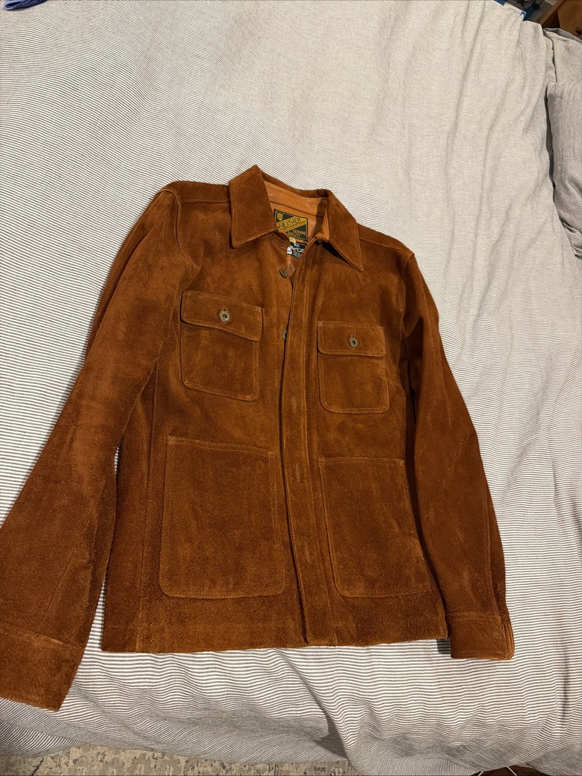 Y\'2 Leather The Shop Vancouver Chore Shirt Steer rough out Camel 42 Y\'2 Leather The Shop Vancouver Chore Shirt Steer rough out Camel 42