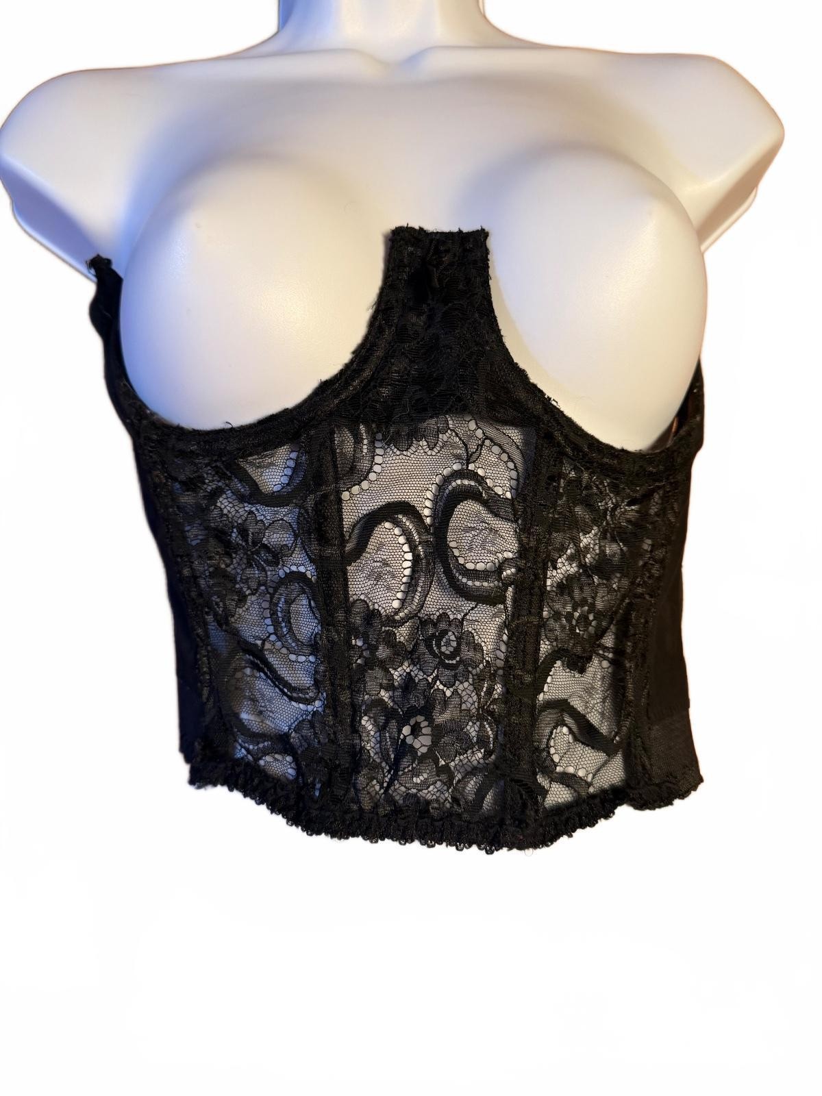 Vintage Cabernet Black Lace Bustier 36B Goth Corset Vintage Cabernet Black Lace Bustier 36B Goth Corset