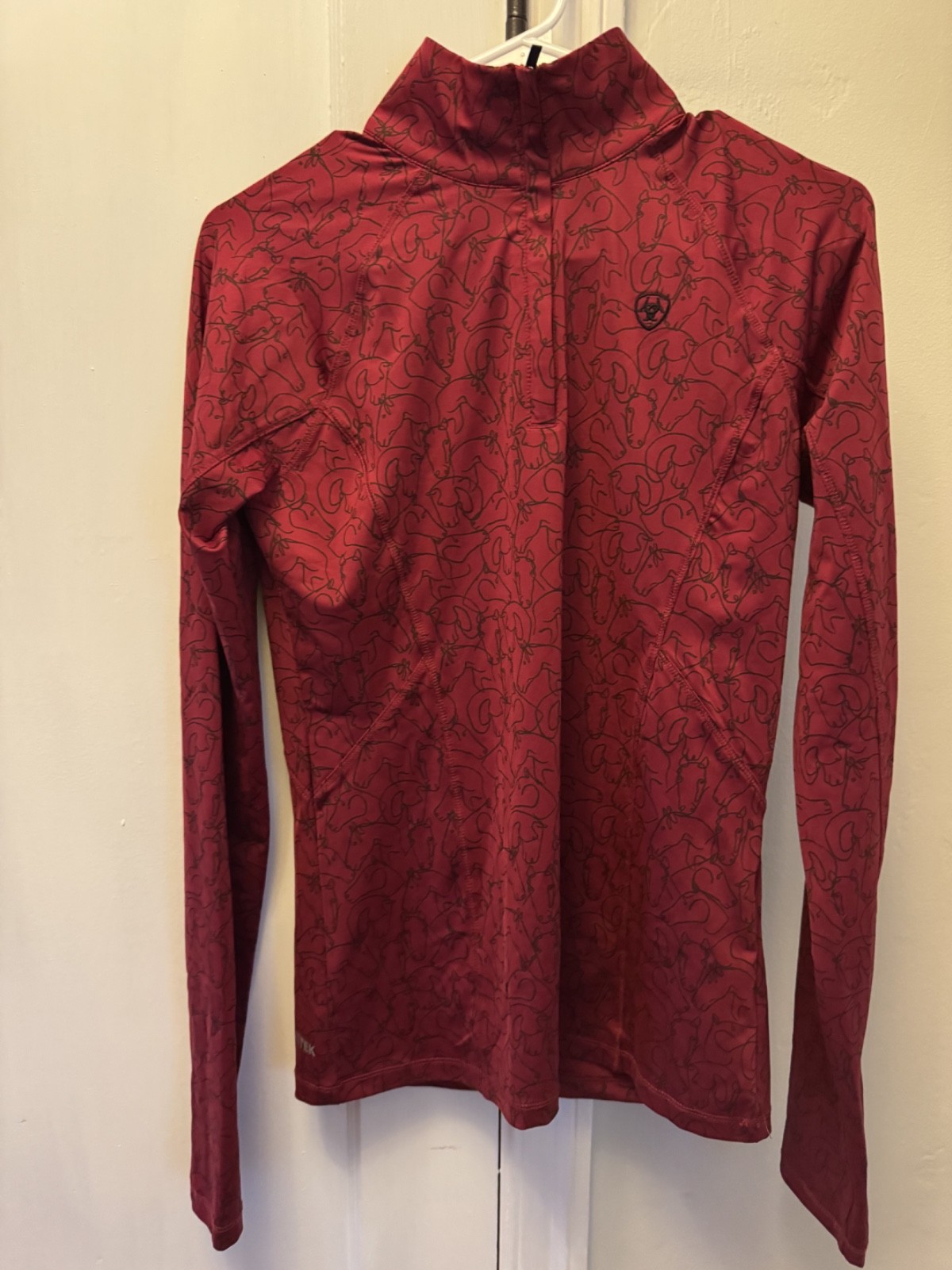 Women\'s Ariat Tek Long Sleeved Shirt-Equestrian-Red--Size S Women\'s Ariat Tek Long Sleeved Shirt-Equestrian-Red--Size S
