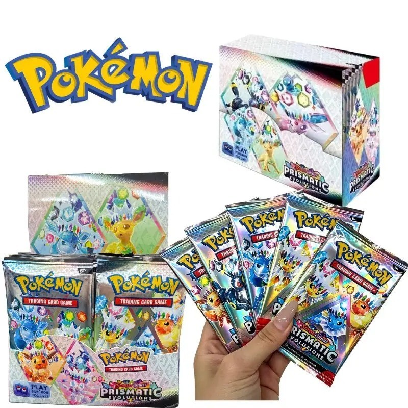 36 Pack Pokemon Prismatic Evolutions English Booster Trading Fan Cards Box Gift