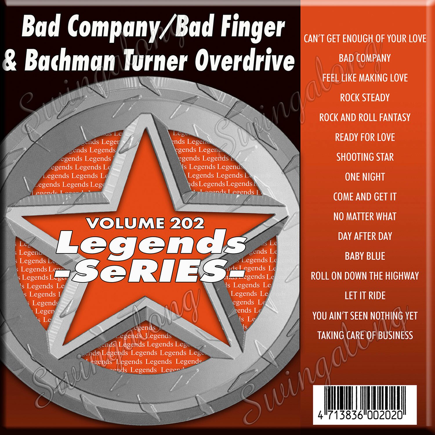 LEGEND KARAOKE CD+G BAD COMPANY?BAD FINGER & BACKMAN TURNERVol-202 IN PLASTIC