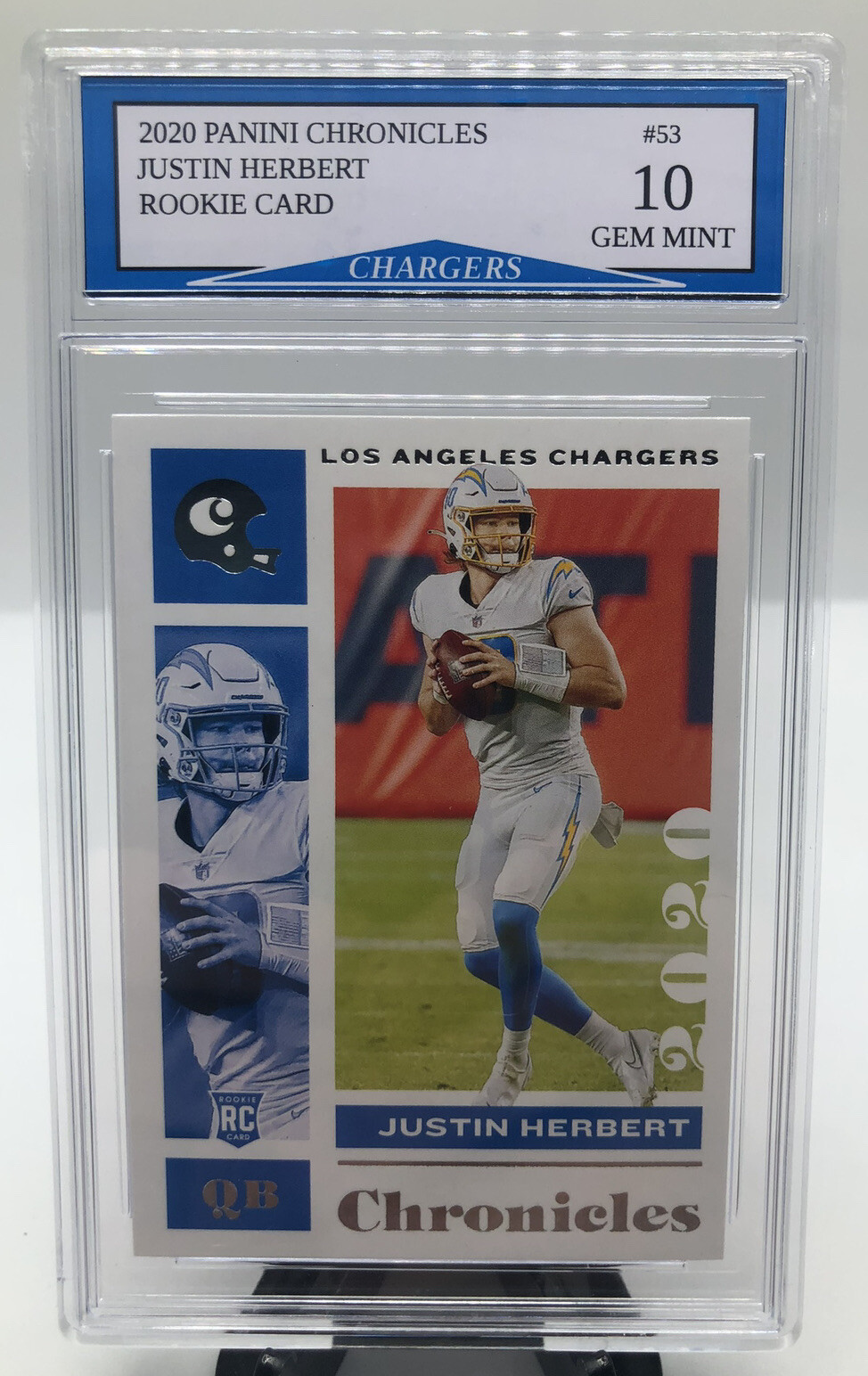 2020 Panini Chronicles Justin Herbert Chargers Rookie Card #53 Gem Mint 10 2020 Panini Chronicles Justin Herbert Chargers Rookie Card #53 Gem Mint 10