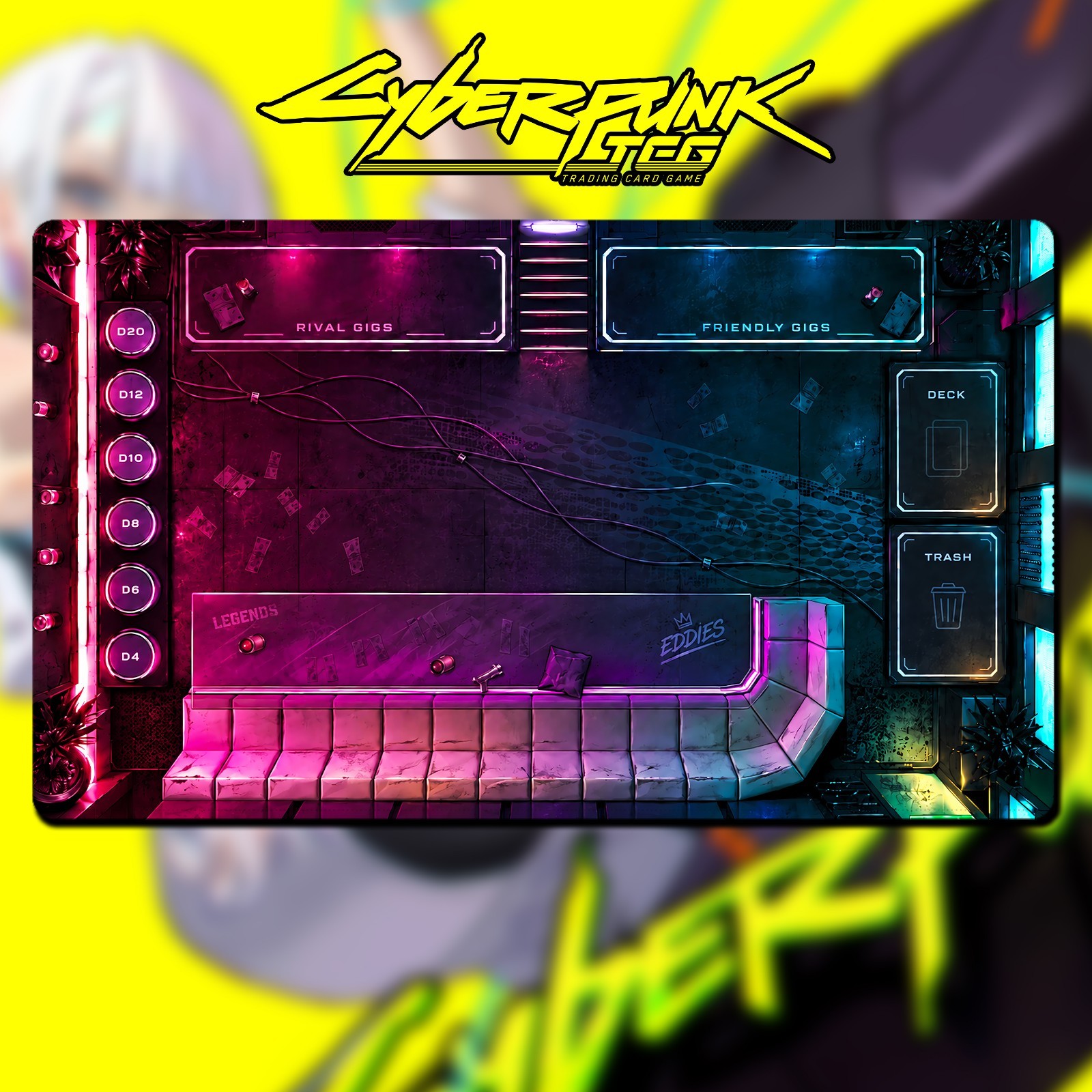 Playmat Cyberpunk TCG - Cyberpunk Bar - 24''x14'' 600x350x2mm
