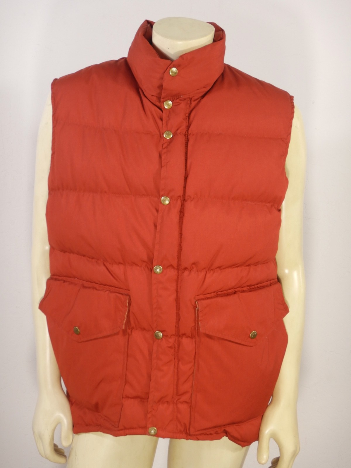 Vintage 80s CLASS 5 Men’s Red Orange Puffer Vest BTTF Marty McFly Size XL