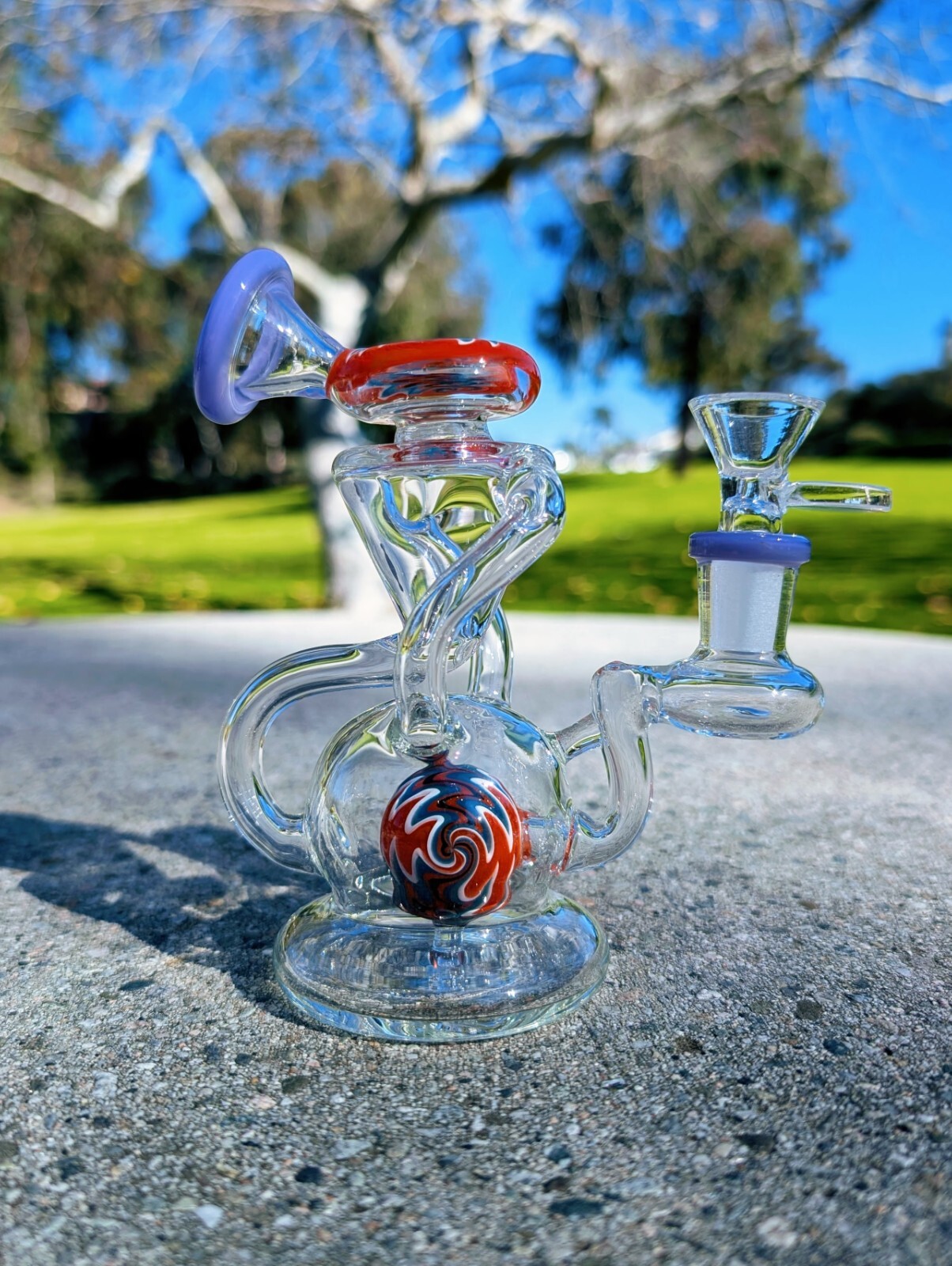 6” Purple Wig Wag Vortex Premium Quality Tobacco Smoking Water Pipe Bong Hookah