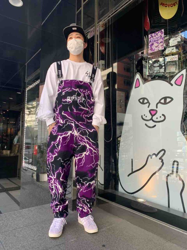 RIPNDIP Nikola Overalls in the Black/Purple lightning