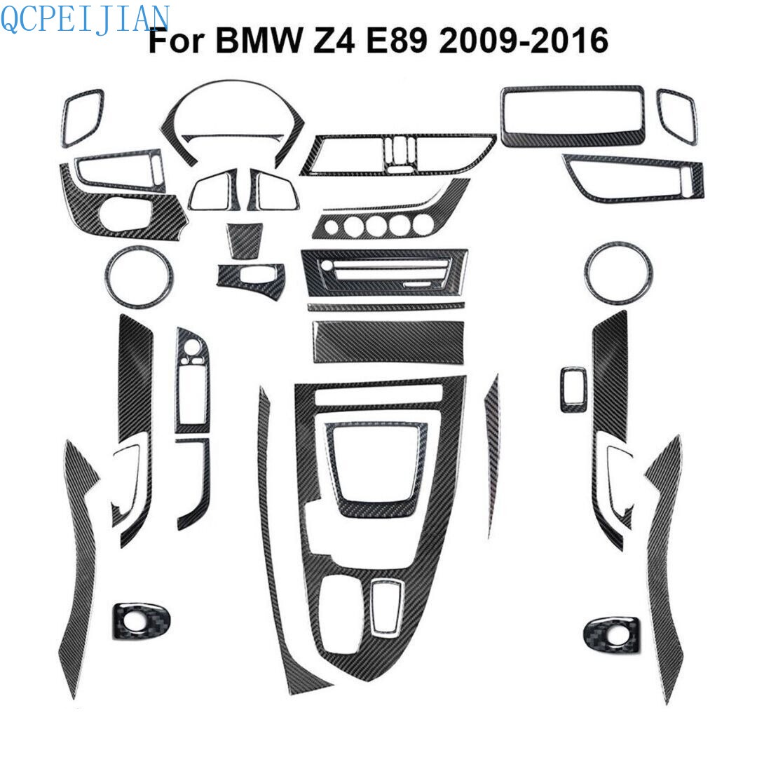 38Pcs Real Carbon Fiber Full Interior Cover Dash Trim Kit For BMW Z4 E89 2009-16