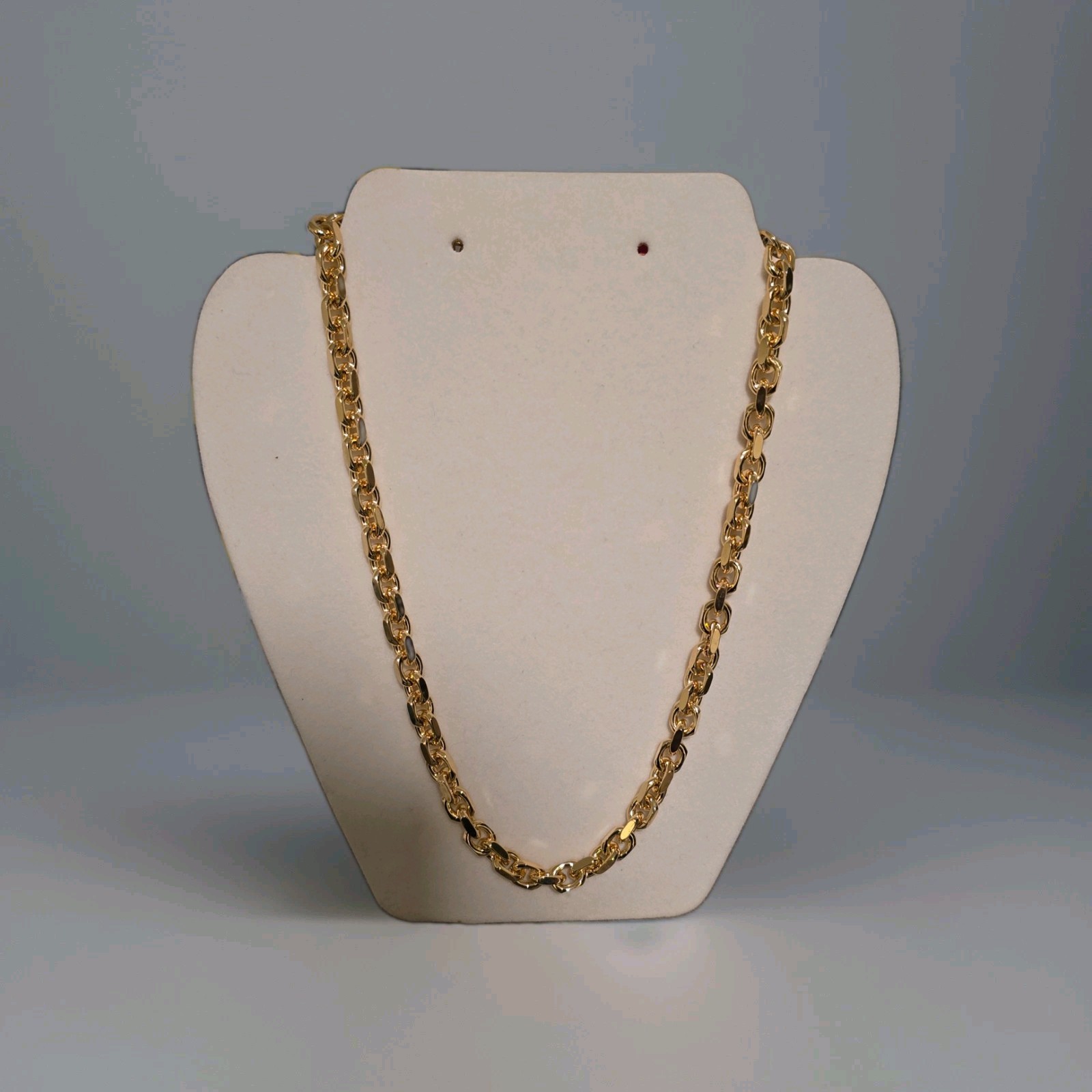 18K Yellow Gold Cable Chain Necklace, Lobster Clasp, No Stone