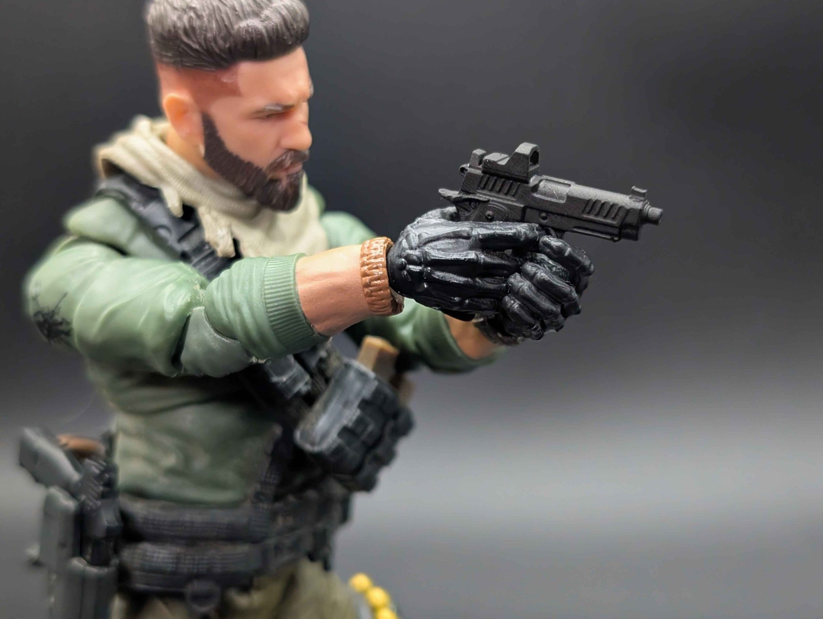 1/12 scale 3D printed Tactical pistol C for classified marvel legends