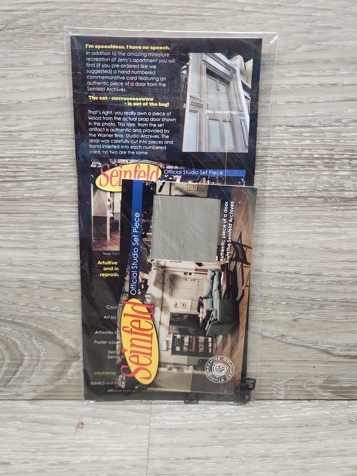 Jerry Seinfeld  Official Studio Set Piece (Door Piece) Limited Production (Read)