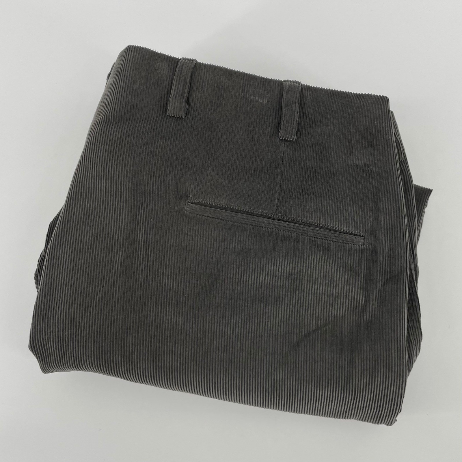 Oxxford Clothes Men\'s Charcoal Gray Corduroy Pleated Cuffed Trousers Pants 40W Oxxford Clothes Men\'s Charcoal Gray Corduroy Pleated Cuffed Trousers Pants 40W
