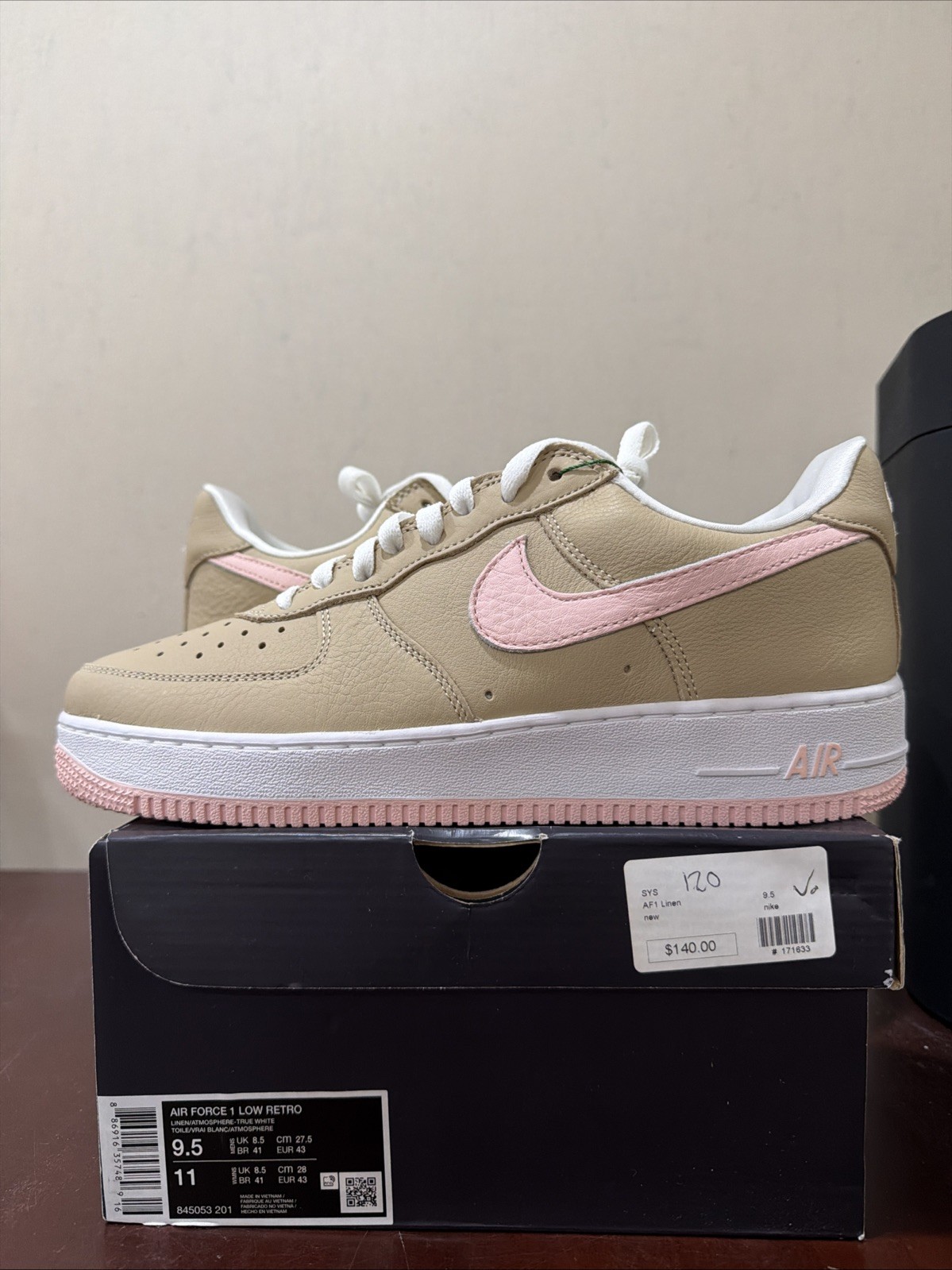Size 9.5 - Nike Air Force 1 Retro 2016 Kith Exclusive Low Linen 845053-201 NEW 