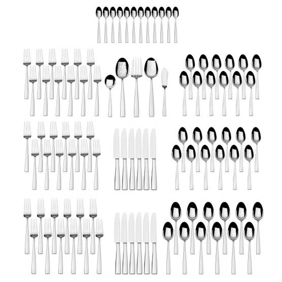 Mikasa Everett 101-Piece Flatware Set 18/10 Stainless Steel Service for 12  new