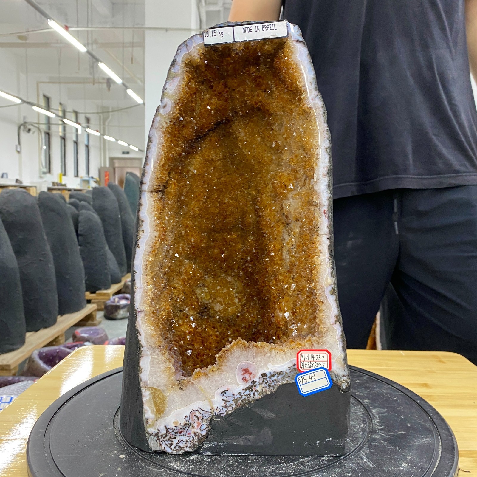 22.4lb Natural Citrine geode cathedral quartz cluster crystal specimen Healing