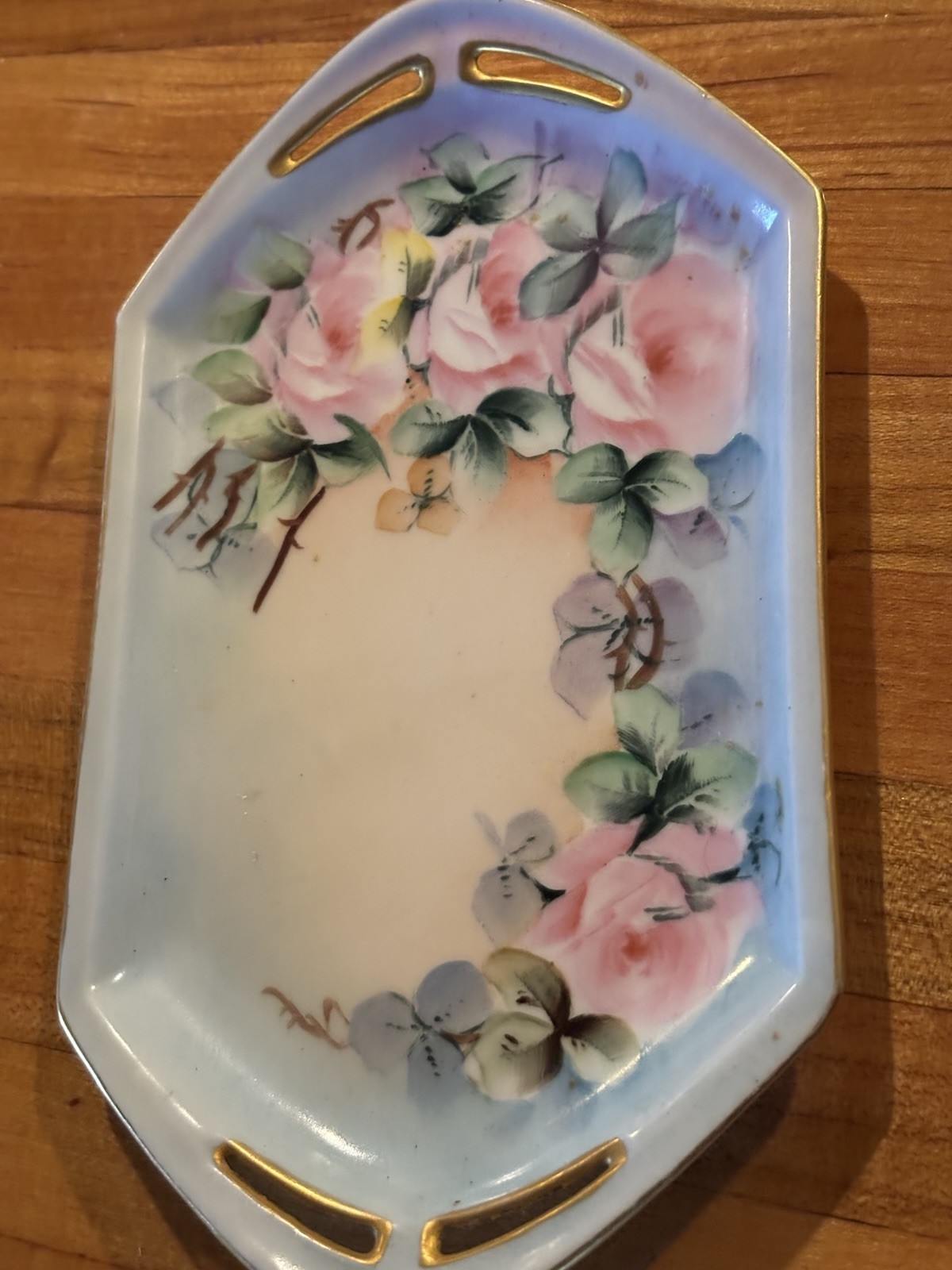 Antique Limoges France Hand Painted Dresser Set Ring Box And Tray