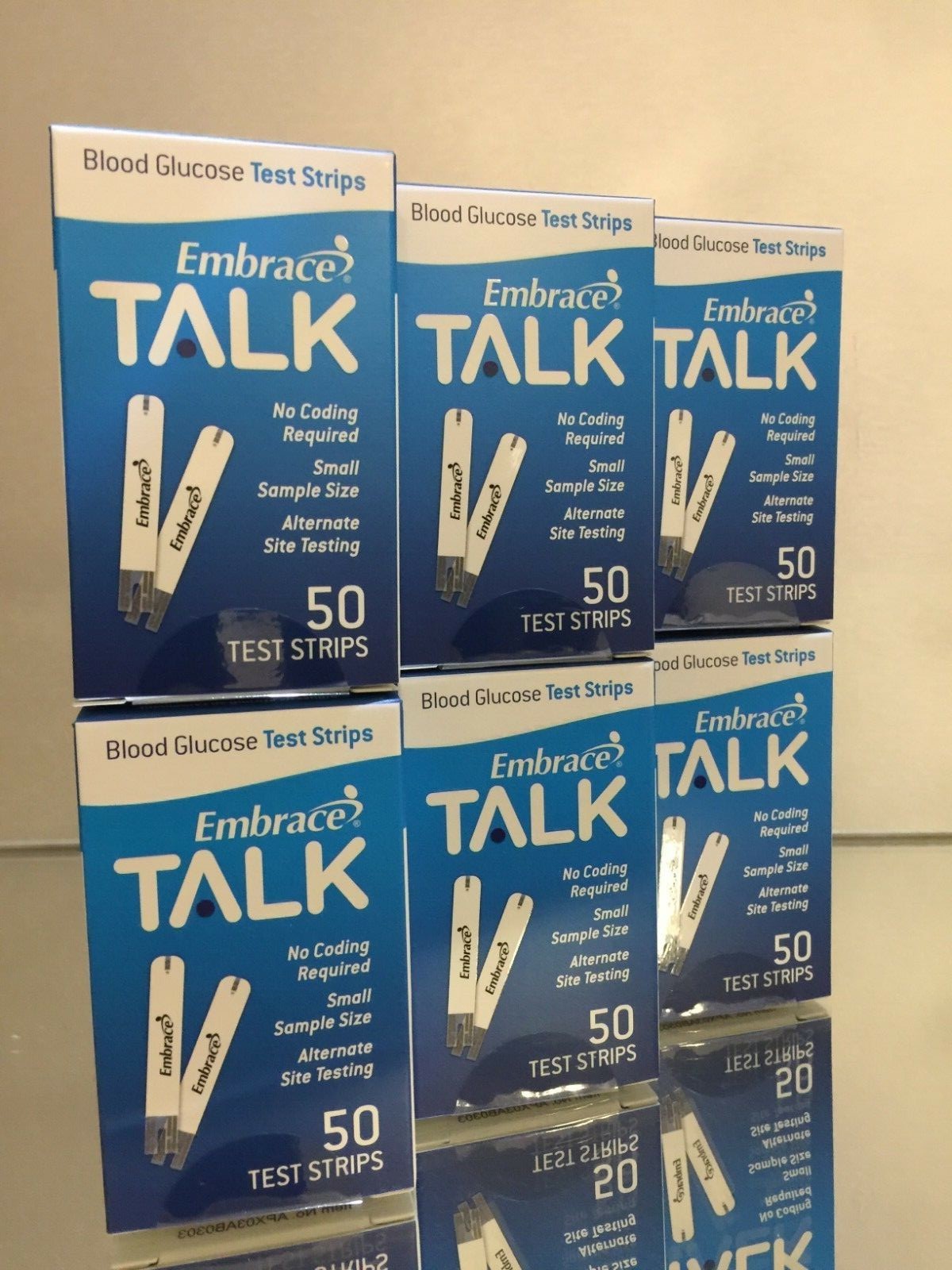 Embrace TALK Blood Glucose Test Strips 300 Count.  EXP 07/2027 