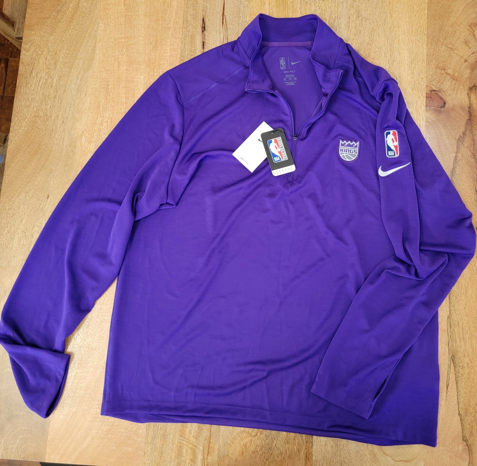 NIKE Sacramento Kings NBA Licensed Dri-FIT 1/4 Zip Pullover Purple Mens XXL NWT NIKE Sacramento Kings NBA Licensed Dri-FIT 1/4 Zip Pullover Purple Mens XXL NWT
