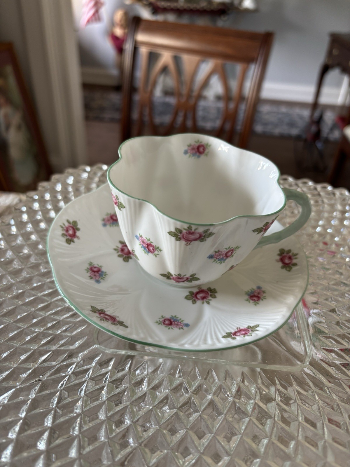 Vintage Shelley Rose Bud Dainty Cup & Saucer Vintage Shelley Rose Bud Dainty Cup & Saucer