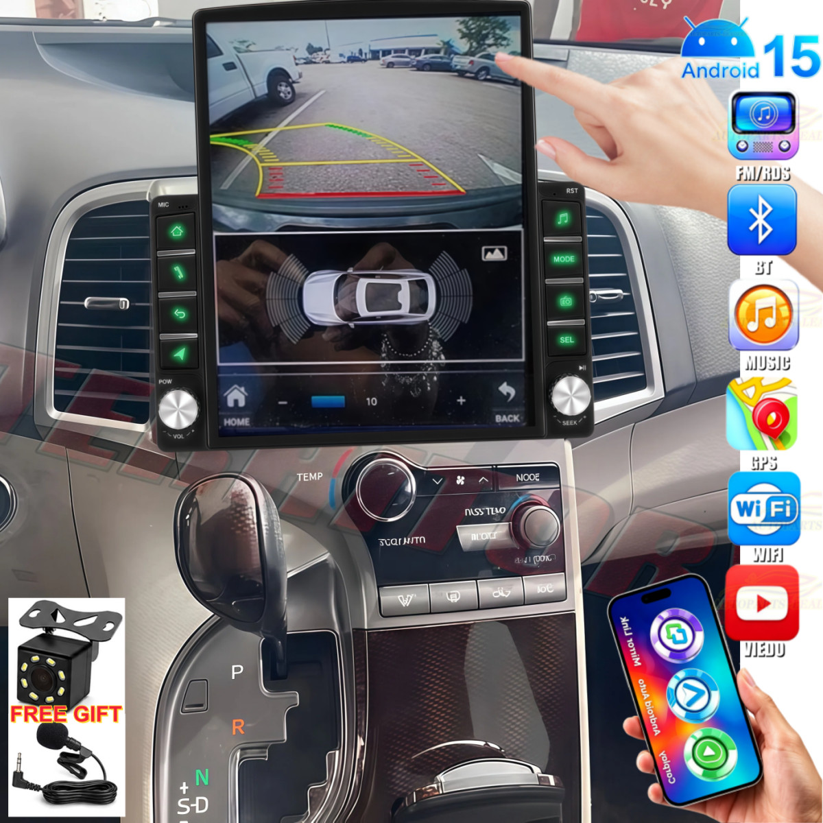 9.7'' CarPlay Car Stereo Radio Android 15.0 GPS Navi For Toyota Venza 2008-2016
