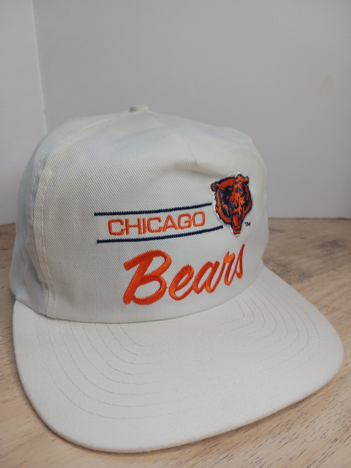 Vintage Chicago Bears ANNCO Pro Model NFL Snapback Hat White Taiwan Made Cap Vintage Chicago Bears ANNCO Pro Model NFL Snapback Hat White Taiwan Made Cap