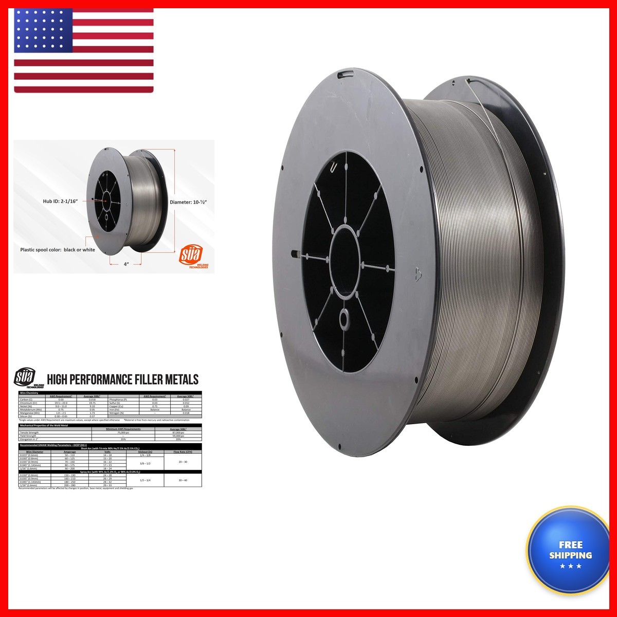 SÜA ER308L MIG Welding Wire 25 Lb 0.030
