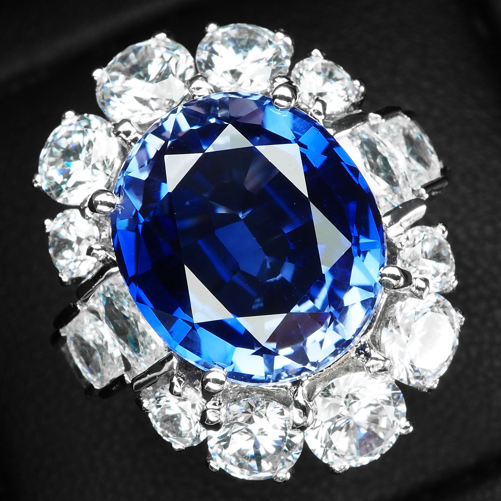 Sumptuous Royal Blue Sapphire 10.90Ct 925 Sterling Silver Handmade Floral Rings Sumptuous Royal Blue Sapphire 10.90Ct 925 Sterling Silver Handmade Floral Rings