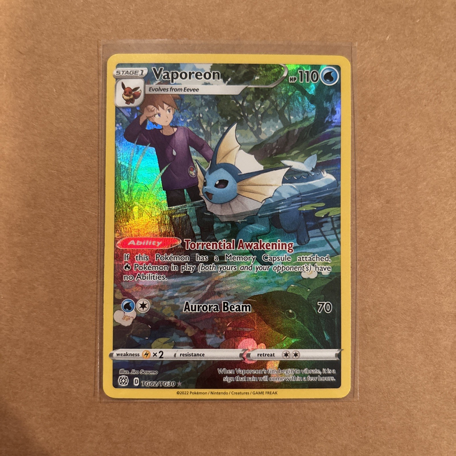 Vaporeon TG02/TG30 Swsh09: Brilliant Stars Trainer Gallery Holo - A