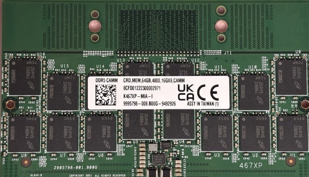 NEW DELL K467XP DDR5 64GB 4800MHz 16Gx8 CAMM RAM Module NEW DELL K467XP DDR5 64GB 4800MHz 16Gx8 CAMM RAM Module