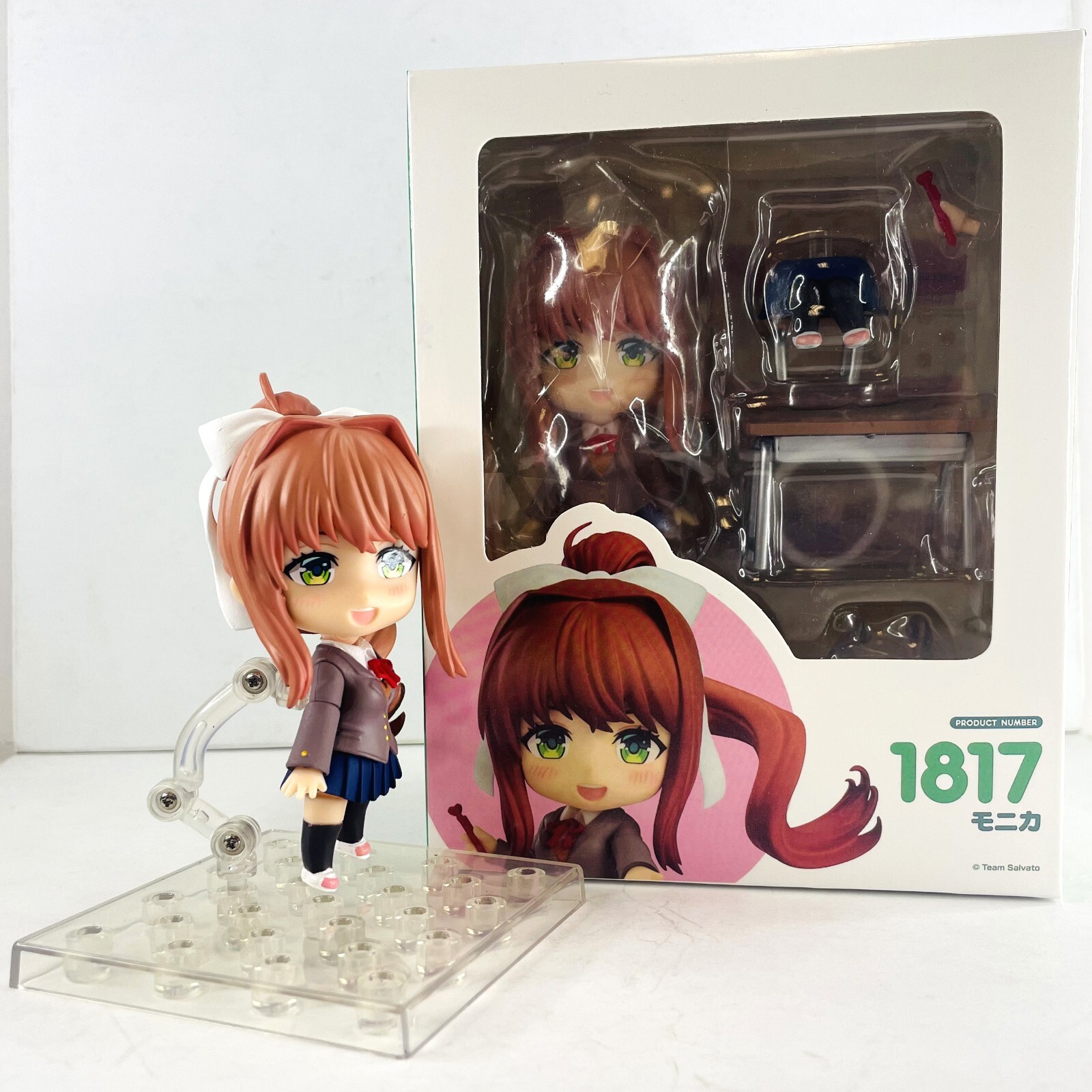 Doki Doki Literature Club Monika PVC Action Figure Statue Toys Gift w/Accessory