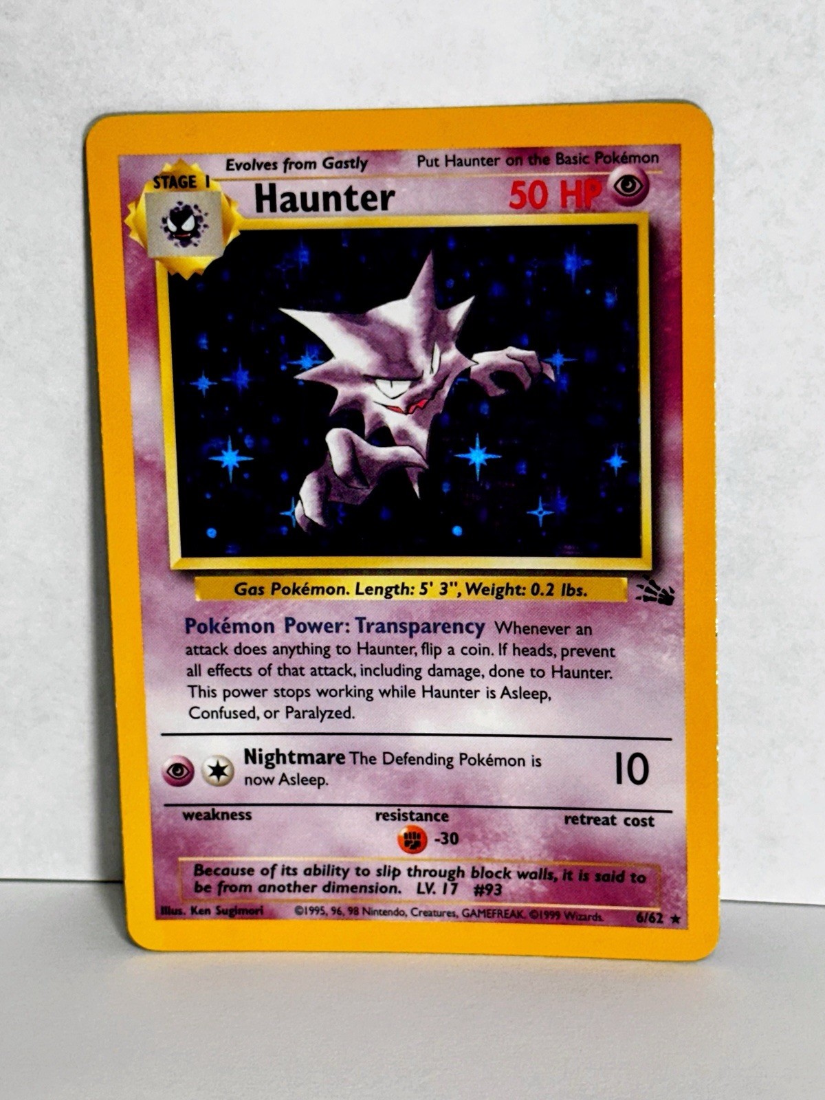 Pokemon Haunter 6/62 - Holo Rare 1999 Fossil Vintage TCG WotC *MP* Pokemon Haunter 6/62 - Holo Rare 1999 Fossil Vintage TCG WotC *MP*