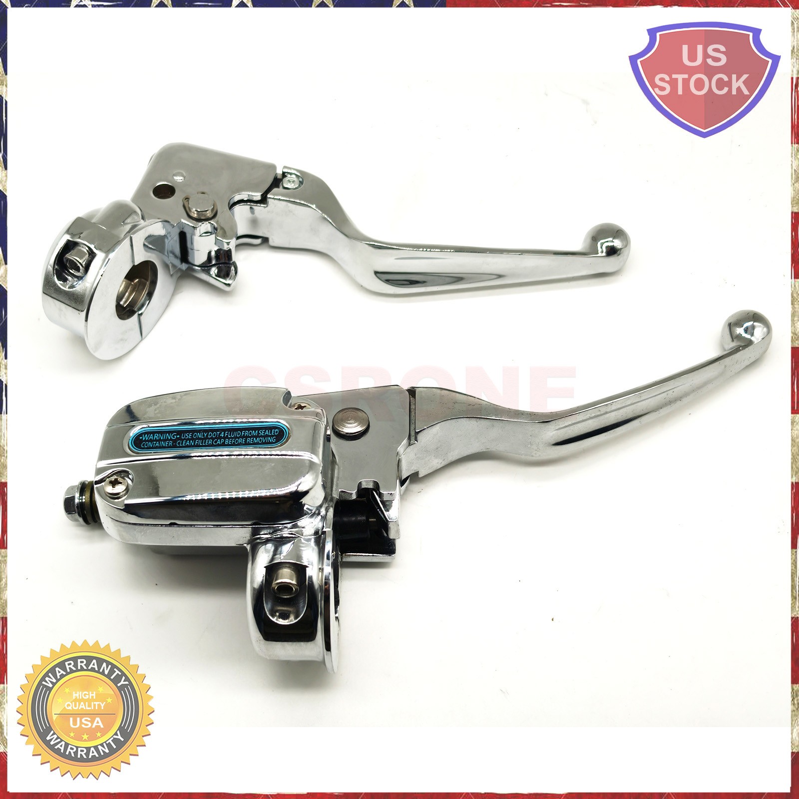 Fits 08-13 Harley Street Road King Glide Chrome Brake Clutch Lever Pump Master Fits 08-13 Harley Street Road King Glide Chrome Brake Clutch Lever Pump Master
