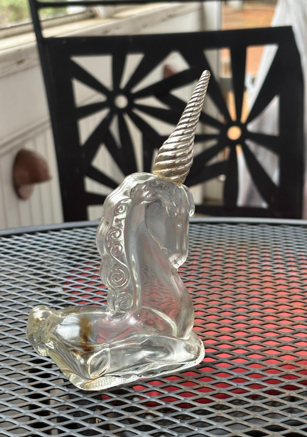 Vintage Avon Unicorn Perfume Cologne Bottle Silver Horn Empty #4 - 70s - w/o Box