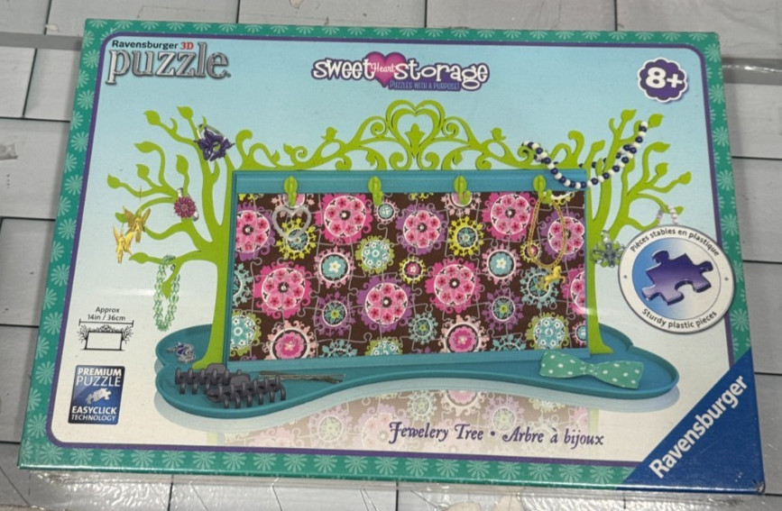 RAVENSBURGER 3-D Puzzle 2016 Sweet Heart Storage Jewelry Tree Plastic 120819 NEW