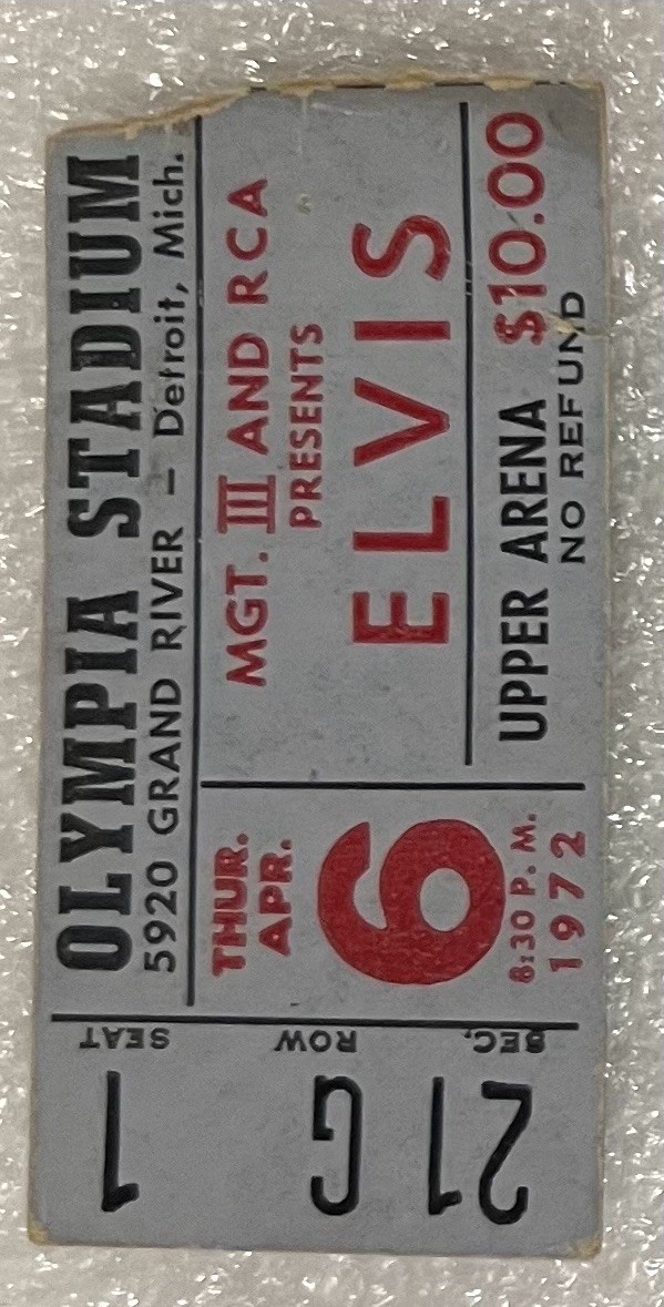 🎸ELIVS PRESLEY 1972 TICKETS OLYMPIA STADIUM DETROIT, MICHIGAN👍 🎸ELIVS PRESLEY 1972 TICKETS OLYMPIA STADIUM DETROIT, MICHIGAN👍